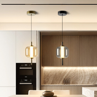 Lampe suspendue LED Kasanto, style moderne minimaliste, pour restaurant, hôtel, bar, intérieur, métal, verre, abat-jour