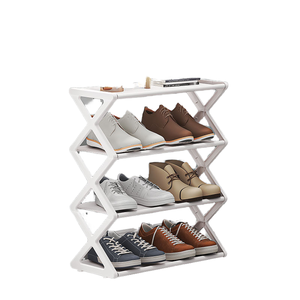 נעל בצורת x פשוט מתלה רב תכליתיים 4 שכבה צינור פלדה הרכבה נעל ארון נעליים בית המארגן עם צינורות פלדה חזקים - Product Image 4