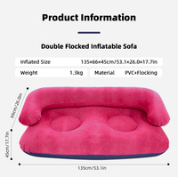 Sofá Inflable para Exteriores con Reposabrazos, Colchón Inflable Doble Aterciopelado, Sillón Inflable Casual para 2 Personas