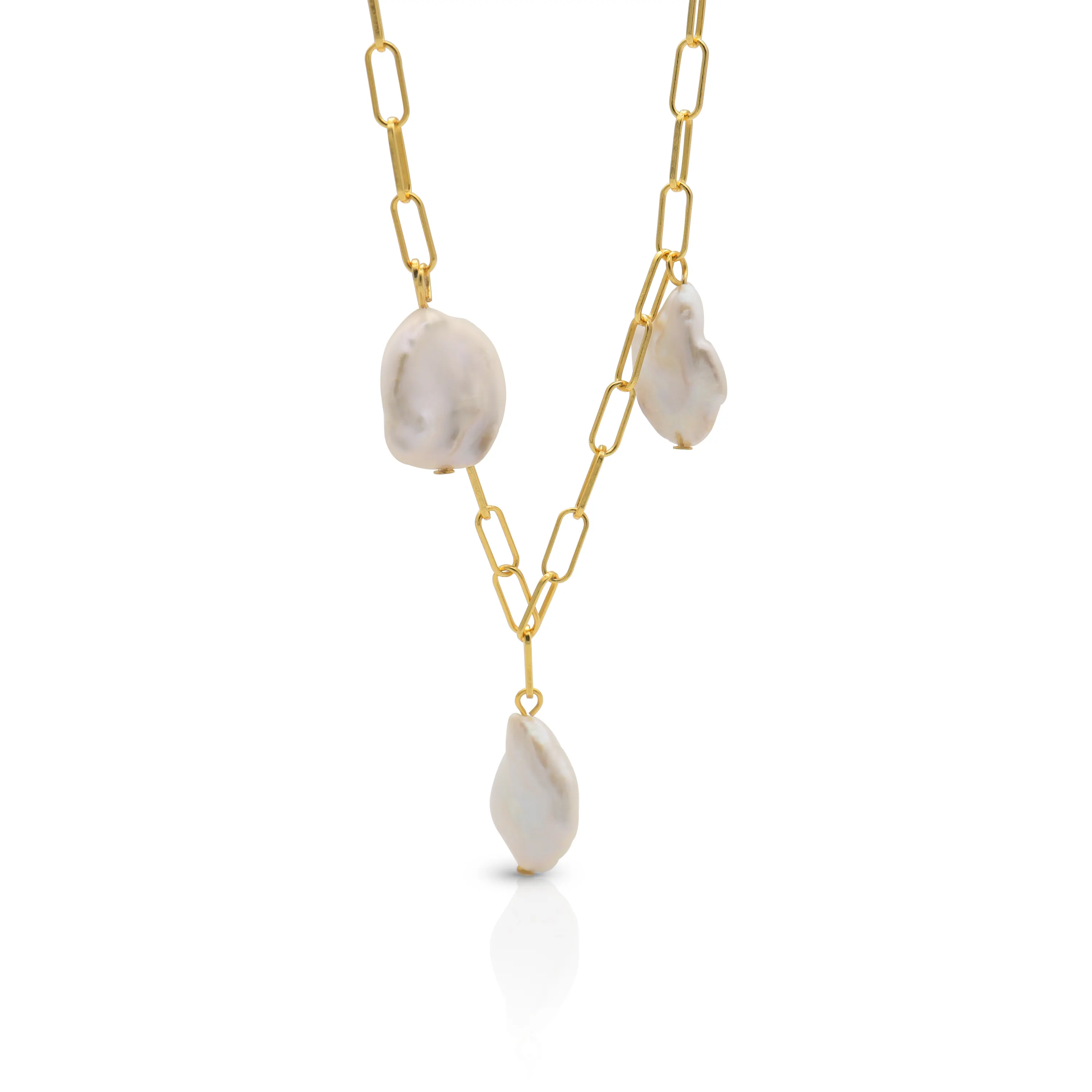 Collier en argent Sterling 925 à perles baroques, pendentif aléatoire, plaqué or 18K, dernier Design