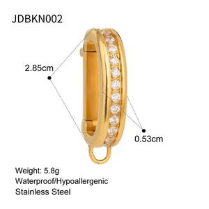 Anillo y Collar de Zirconia en Oro de 18K Estilo Europeo Americano, Colgantes de Acero Inoxidable 316 para Hombres y Mujeres - Product Image 6