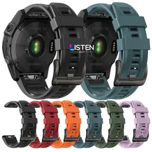 Eraysun Fenix7 Pulseira para relógio Garmin 22/26mm, pulseira esportiva de silicone macio e substituível, pulseira respirável à prova d'água
