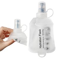 Gourde souple transparente blanche 150 ml, gourde souple pliable en TPU pour sac d'hydratation, gilet de course