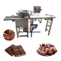 Machine à enrober, ligne de glaçage pour gaufrettes, biscuits, chocolat, noix, enrobeuse de biscuits pour les snacks et les gâteaux de vente au détail