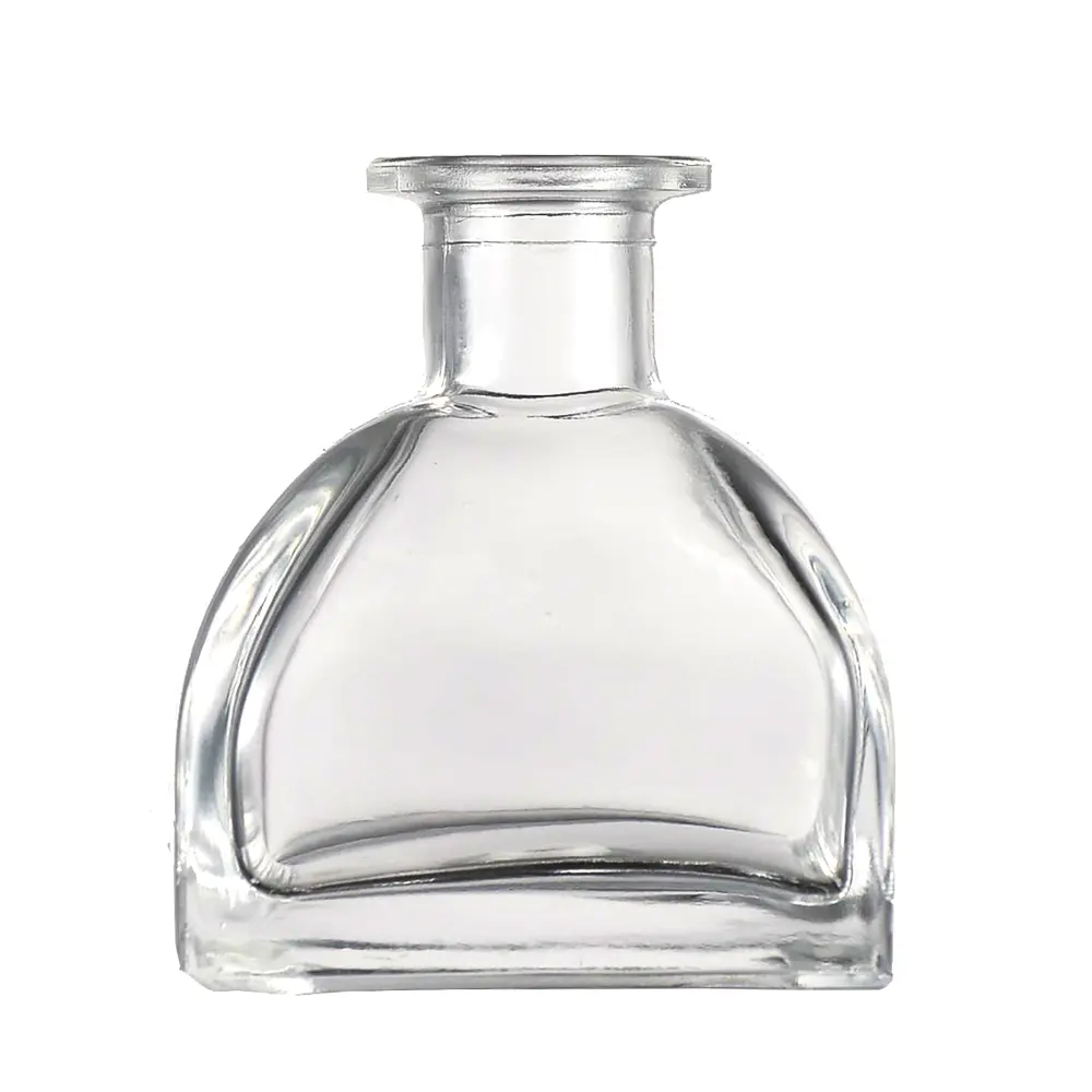 Modern doldurulabilir 100ml şeffaf cam dağıtıcı şişe, dekoratif bakır degrade parfüm cam vazo