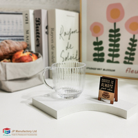 Mug en Tritan SAN PC MS avec poignée, bord ondulé, motif en spirale, 11 oz, mug en plastique transparent pour café et thé