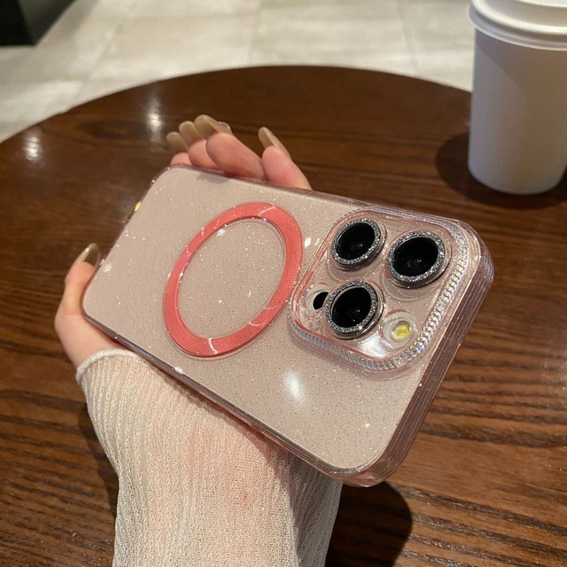New Design Clear Candy Color Glitter Luxury Shockproof Magnetic Phone Case for iPhone 15 14 Plus 13 12 11 Pro Max Phone Case
