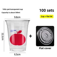 Tasse à café en plastique PET jetable transparente avec couvercle pour boissons froides à emporter lait thé vodka boissons maison