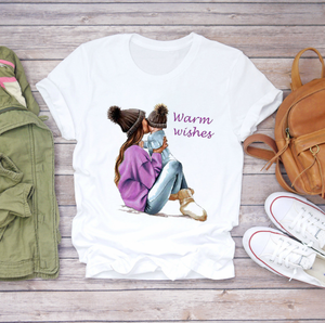 Regalo del Día <span class=keywords><strong>de</strong></span> <span class=keywords><strong>la</strong></span> <span class=keywords><strong>madre</strong></span>: camiseta a juego <span class=keywords><strong>de</strong></span> <span class=keywords><strong>madre</strong></span> e hijo, camiseta personalizada <span class=keywords><strong>de</strong></span> dibujos animados blancos <span class=keywords><strong>de</strong></span> gran tamaño XXXL Plus para mujer - Product Image 4