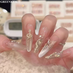 30pcs mùa hè Biển Muối màu xanh Báo Chí trên móng tay có tính năng Cat <span class=keywords><strong>Eye</strong></span> pháp thiết kế và pha lê trang trí ngọc trai 3 kích cỡ với công cụ móng tay giả - Product Image 3