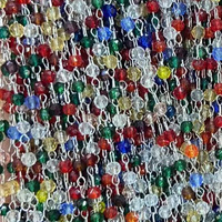 E545 gelang rantai manik-manik berwarna kristal, berlapis emas 18K baja tahan karat baru, gelang kalung rantai kacamata