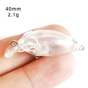 Mini cebos de manivela dura 40mm 2G señuelo de pesca sin pintar cuerpo de señuelo de crankbait en blanco