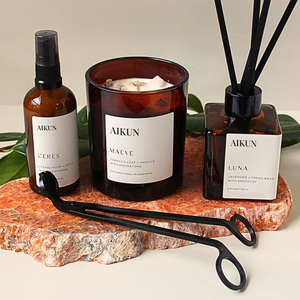 Coffret Cadeau Luxe AIKUN : Bougie Parfumée et Diffuseur à Bâtonnets, Emballage Doré, Parfum d'Ambiance Premium - Product Image 1