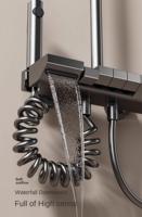 Ensemble de robinets thermostatiques gris pistolet en gros pommeau de douche à effet de pluie pour salle de bain à domicile robinet de douche chaude et froide