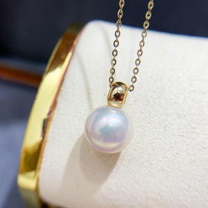 31060 DIY <b>Pearl</b> Accessories S925 Silver Pendant with 10-13mm Round Beads Empty Stand Simple <b>Necklace</b> 14k <b>Gold</b> Rose <b>Gold</b> Material - Product Image 3