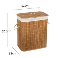 Panier de rangement en bambou, corbeille à linge sale, pour vêtements sales, avec doublure et poignées de couvercle, dimensions 50/100L