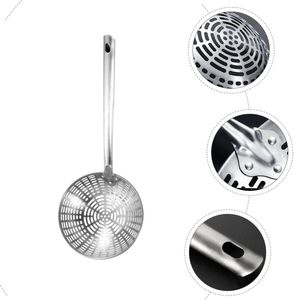 กระชอนตักอาหารสแตนเลสด้ามยาวแบบมีรู สำหรับกรองน้ำมันทอด บะหมี่ และอาหารต่างๆ - Product Image 4