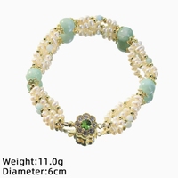 Bracelet artisanal en perles naturelles et pierres naturelles, style chinois, bijoux légers et polyvalents, vente en gros