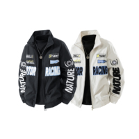 Blouson bomber de sport et de course avec fermeture éclair de qualité supérieure / broderie sur les manches / poignets boutonnés