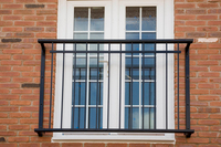 Ventana Abatible de Doble Panel de Vidrio Estilo Chino, Barras de Seguridad Decorativas, Insonorizadas, con Malla de Acero Inoxidable, para Uso en Cocina