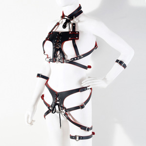 Ropa interior Sexy para adultos HM, monos de cuero, uniforme erótico con pulsera, Mono de Bondage para juego nocturno, actuación de DJ - Product Image 3