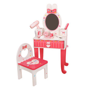 Table de toilette en bois pour enfants, petit lapin blanc, jouets de <span class=keywords><strong>maquillage</strong></span>, <span class=keywords><strong>jeu</strong></span> de simulation de <span class=keywords><strong>maquillage</strong></span>, petite princesse, ensemble de jouets de <span class=keywords><strong>maquillage</strong></span> - Product Image 1