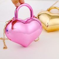 Sac bandoulière mini en ABS en forme de cœur avec chaîne pour femme, mignon sac à main d'épaule en forme de cœur, cadeau, vente en gros