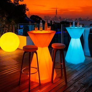 Table de <span class=keywords><strong>bar</strong></span> décorative LED directe d'usine Table de cocktail à changement de couleur pour restaurant en plein air et salle à manger intérieure pour bars - Product Image 5