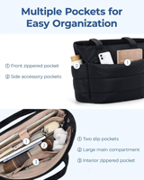 Sac fourre-tout pour femmes, sac fourre-tout léger et rembourré avec compartiments, sac à bandoulière, sac à main pour les voyages, le travail, la salle de sport