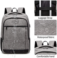 Sac à dos pour ordinateur portable de voyage, antivol, étanche, avec fermeture éclair USB, sac d'ordinateur pour collège de 15,6 pouces