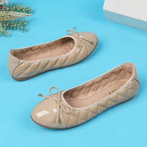<span class=keywords><strong>Scarpe</strong></span> Classiche <span class=keywords><strong>Eleganti</strong></span> da Donna con Fiocco e Tacco Piatto in Pelle PU Morbida per Guida e Gravidanza, <span class=keywords><strong>Comode</strong></span> Ballerine da Donna - Product Image 1