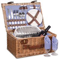 Panier en rotin naturel tressé, petit, avec couvercle en bois, pour vin, souvenir alimentaire européen 2026, idéal pour pique-nique, imitation antique, cadeau