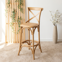 Chaise de salle à manger MULIGNA élégante en bois massif, empilable, pour usage commercial extérieur, hôtels, restaurants, banquets de mariage, chaise de bar