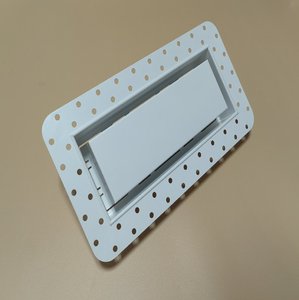 Modern Design 4x10 Flush <strong>Wall</strong> Ceiling Register <strong>Vent</strong> Square White Metal Exhaust Drywall Mount <strong>Vent</strong> for HVAC Ventilation Floor - Product Image 1