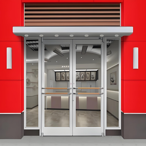 Прочные алюминиевые двери для фастфуда (KFC) бизнес-класса, устойчивые к загрязнениям и износу, на заказ для сетей ресторанов быстрого питания, простые в установке, новый опыт использования - Product Image 2