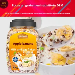 Fiocchi d'Avena al Latte di Mela e Banana 500g in Bottiglia per Stitichezza, Dieta Grassa, <span class=keywords><strong>Colazione</strong></span>, Bevanda Istantanea, Sostituto del Pasto, Alimento di Base - Product Image 1