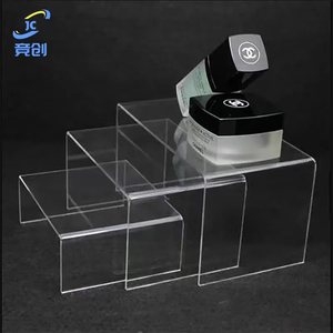 Soporte de exhibición de acrílico Jingchuang, 10x10x5cm, 20x20x10cm, estante transparente escalonado para almacenamiento de figuras y adornos de escritorio - Product Image 1