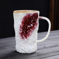 Grande capacité 800ml tasse à café en céramique vintage japonaise poterie grossière tasse de petit déjeuner avec poignée pour boissons et bière