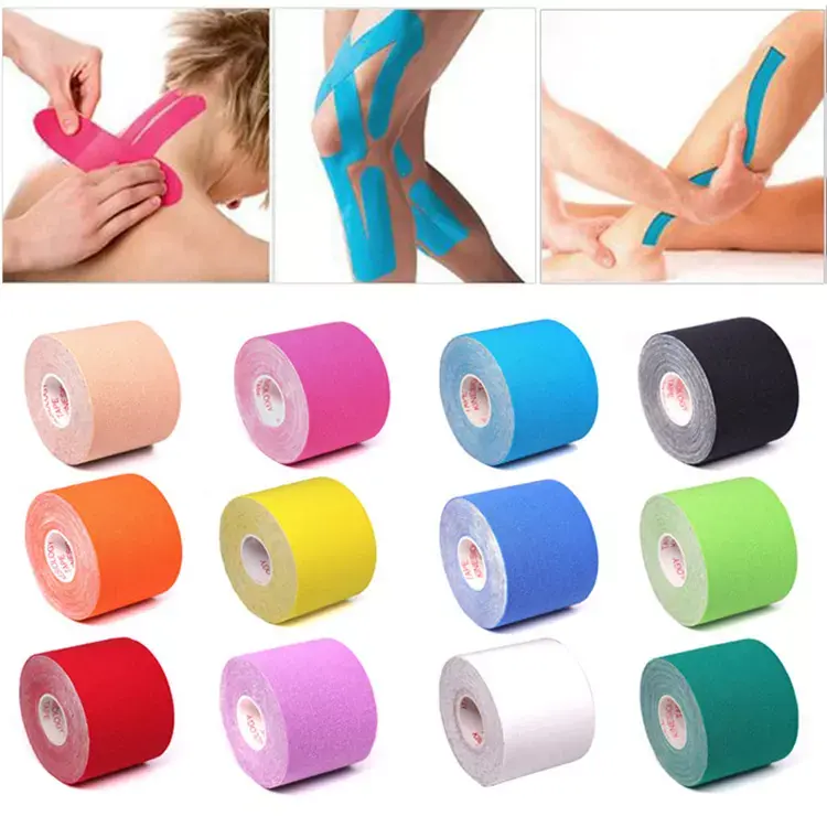 Sports Kinesiology Tape Factory 95% Cotton Kinesiology Tape Knee Wrist Ankle Protection Kinesiolog Tape Waterproof For Sports