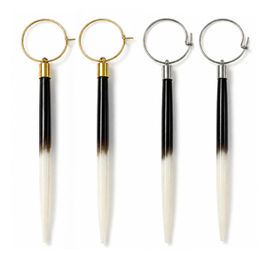 Pendientes Largos de Pluma de Puercoespín Turquesa con Piedra Amarilla, Estilo Vaquero Vintage del Oeste, Joyería Boho del Suroeste para Mujer - Product Image 2
