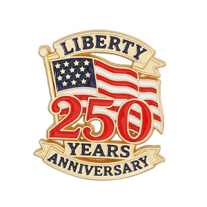 Badge commémoratif écologique du 250e anniversaire de la Journée Nationale des États-Unis 2026, design drapeau américain étoile à cinq branches, électroplaqué - Product Image 6