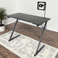 Échantillon gratuit de bureau d'ordinateur portable blanc en forme de Z ensemble de dessus de jeu pliable pour la maison café Internet bureau d'ordinateur mural