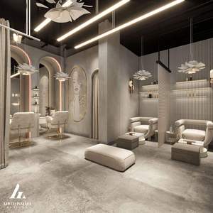 Muebles Modernos de Lujo para Salón de Uñas, Diseño de Salón de Belleza, Silla de Masaje con Gabinete Personalizado para Salón de Uñas, Vitrinas Premium - Product Image 2