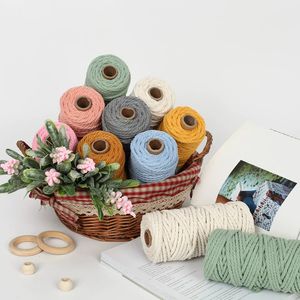 Venta al por mayor 100% algodón 4mm alta tenacidad respetuoso con el medio ambiente cordón para manualidades <span class=keywords><strong>Macare</strong></span> Twine colores Pastel bolsas de ropa textiles para el hogar - Product Image 1