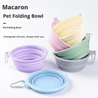 Gamelle pliable ovale en silicone légère et antidérapante de 1000 ml pour animaux de compagnie, design simple, alimentation chien et chat, portable pour le voyage, directement de l'usine