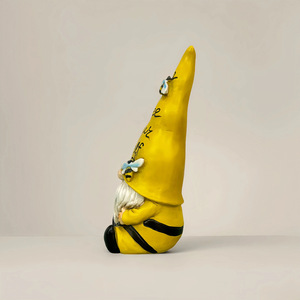 Artesanía de resina ecológica para exteriores, adorno de jardín de <span class=keywords><strong>girasol</strong></span> barbudo blanco de <span class=keywords><strong>enano</strong></span> para decoraciones navideñas de patio - Product Image 4