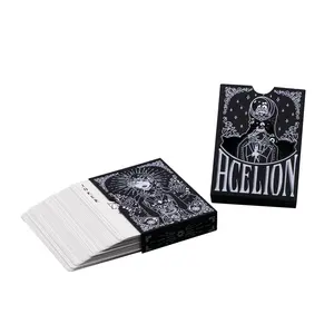 Wholesale High Quality Customized Index Adult 310gsm Black Core Paper Playing Card Italian Velvet Matte Black Playing Cards