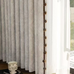 Nouveaux rideaux en chenille jacquard gaufré à la française, rideaux occultants thermiques à motif floral pour salon et chambre à coucher - Product Image 5