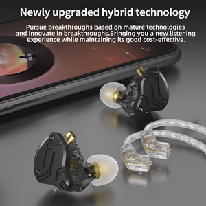 Auriculares intrauditivos híbridos KZ ZS10 <span class=keywords><strong>Pro</strong></span> X 4BA+1DD para gaming, audiófilos, músicos, DJ y escenario, con cable desmontable IEM - Product Image 4