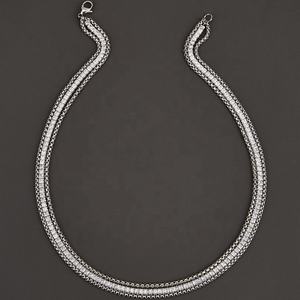 Collier en acier inoxydable, collier ras du cou à chaînes superposées, chaînes de perles, chaînes tennis, accessoires en cristal CZ pavé - Product Image 1